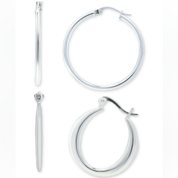 Giani Bernini 2-Pc. Set Polished Hoop Earrings in Sterling Silver NWT - Picture 6 of 6